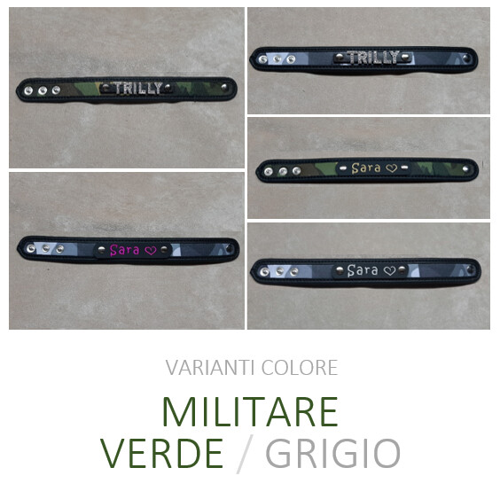 Braccialetto  pelle sintetica MILITARE VERDE e MILITARE  GRIGIO