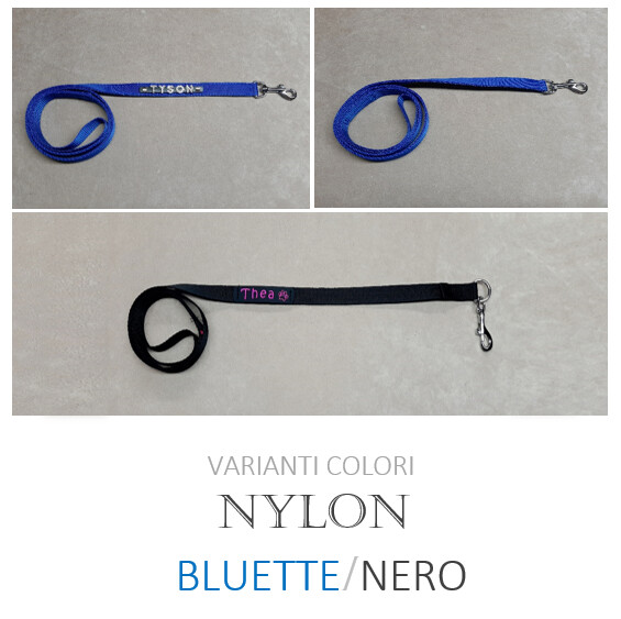 Guinzaglio in corda Nylon BLUETTE/NERO