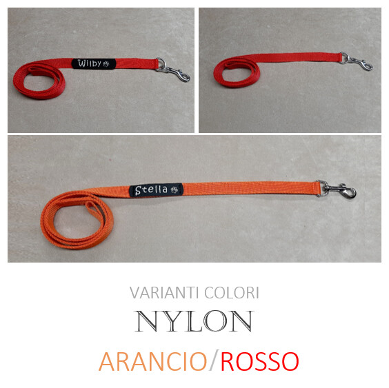 Guinzaglio in corda Nylon ARANCIO/ROSSO