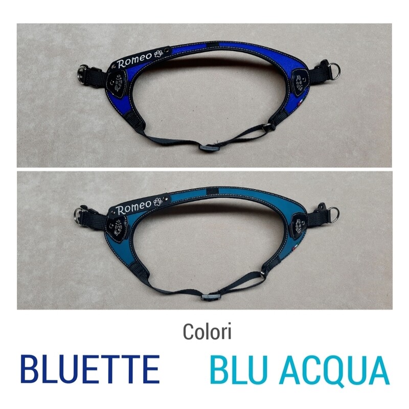 Pettorina &quot;V&quot; pelle sintetica BLUETTE - BLU ACQUA