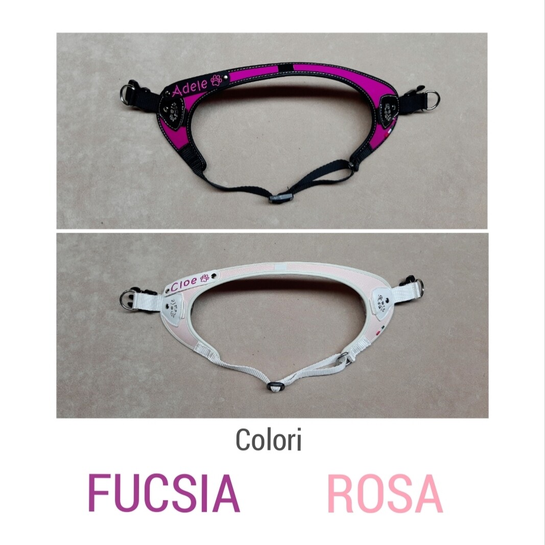 Pettorina  &quot;V&quot; pelle sintetica FUCSIA - ROSA