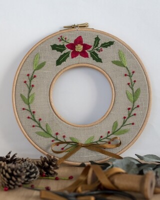 Patrón Christmas Embroidered Wreath