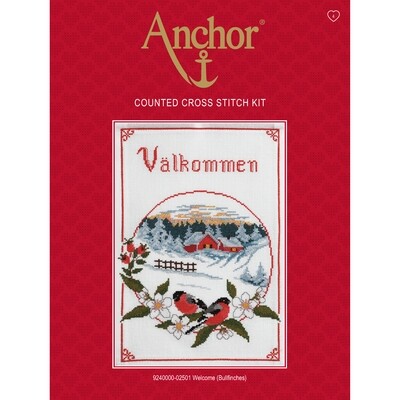 Anchor Essentials Cross Stitch Kit - Welcome (Bullfinches)