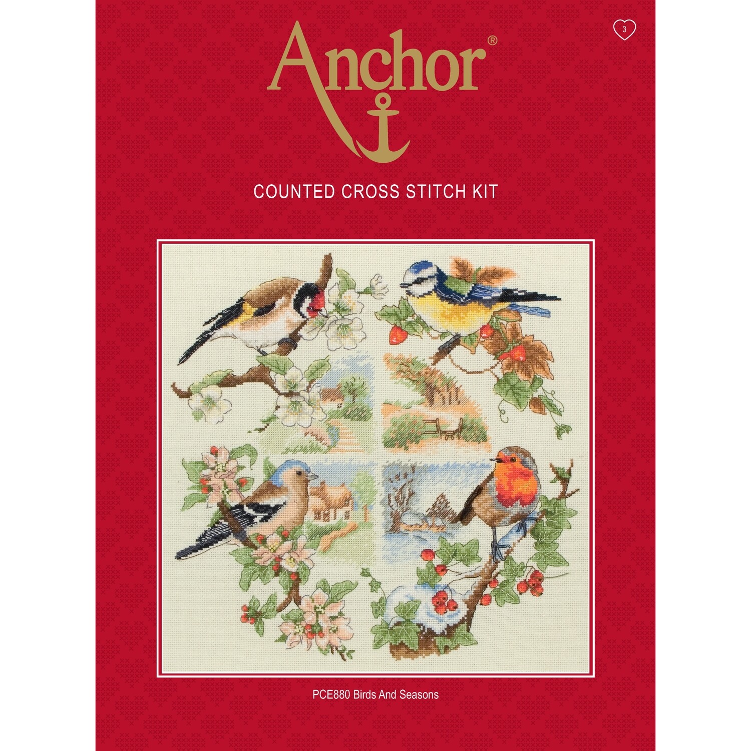 Anchor Essentials Cross Stitch Kit - Birds and Seasons