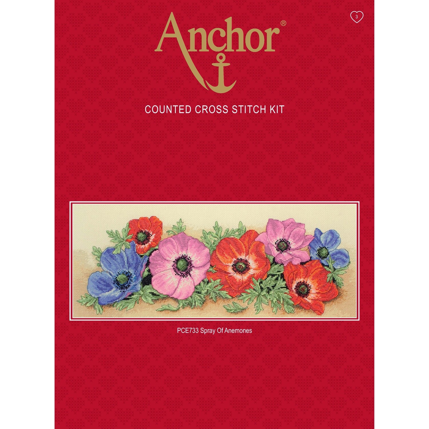Anchor Essentials Cross Stitch Kit - Punch Card Flower