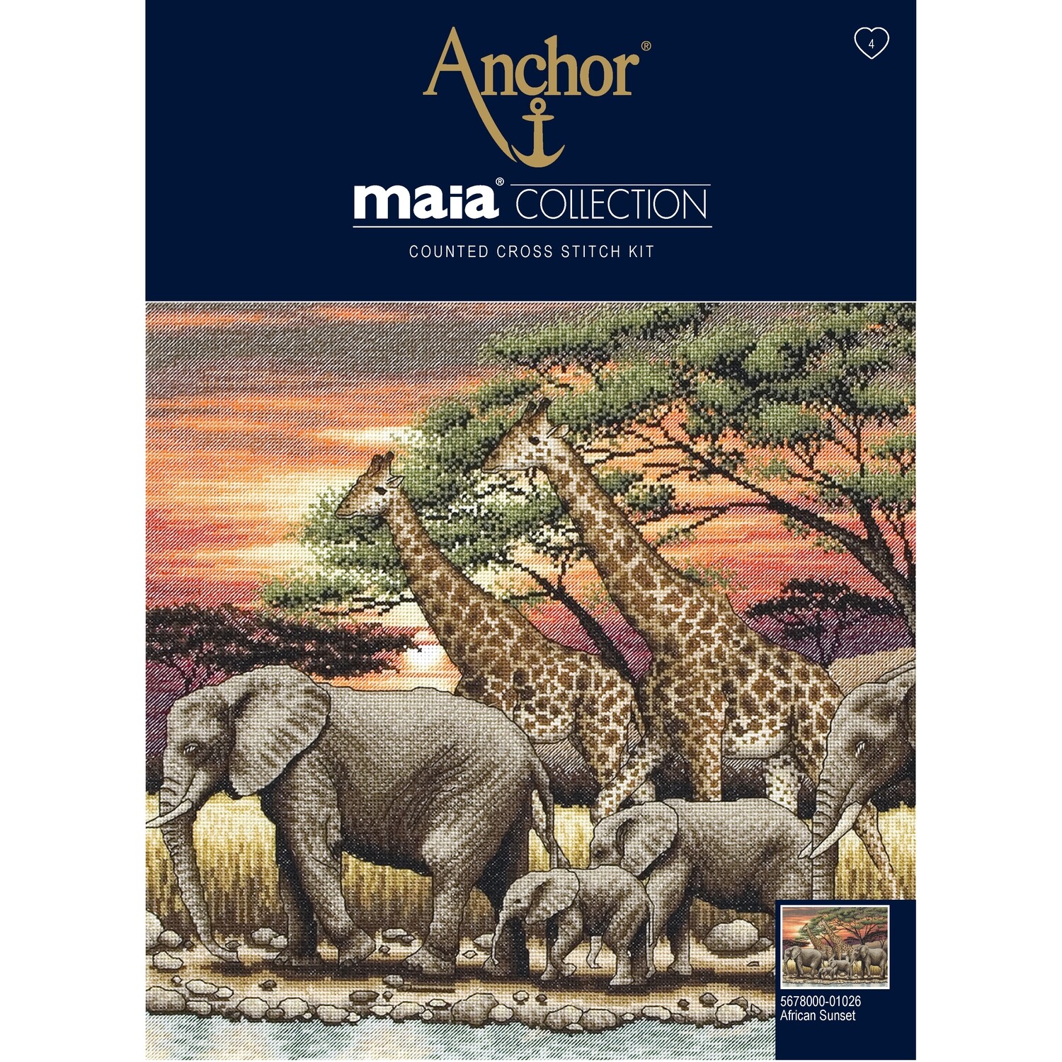 Maia Cross Stitch Kit - African Sunset