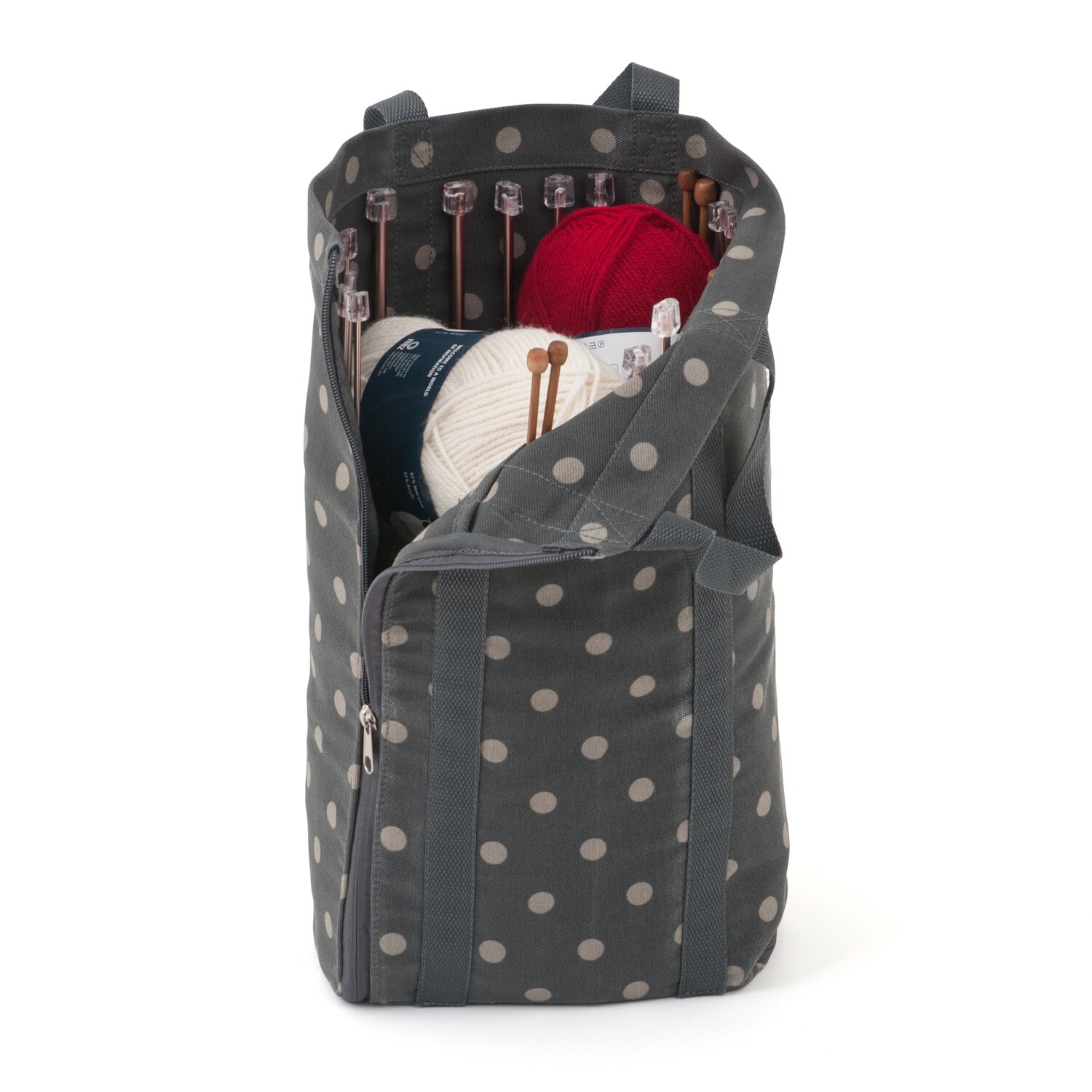 Knit Bag with Pin Storage - Charcoal Spot