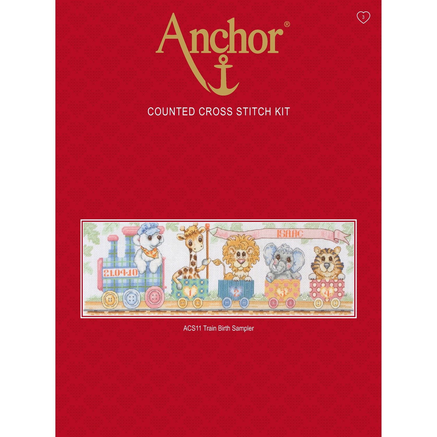 Anchor Essentials Cross Stitch Kit - Train Birth Sampler