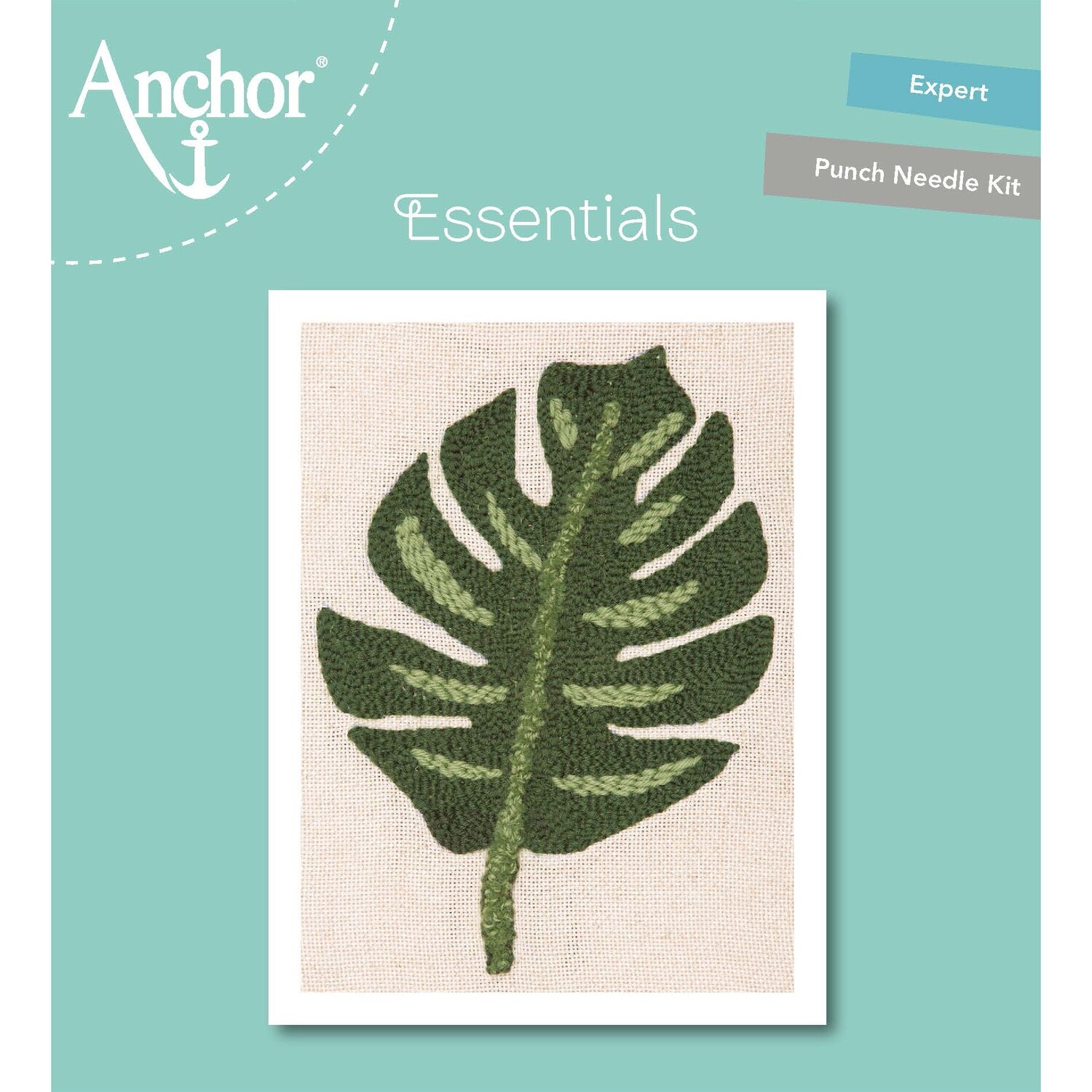 Anchor Essentials Punch Needle Kit - Monstera Leaf (20 cm)