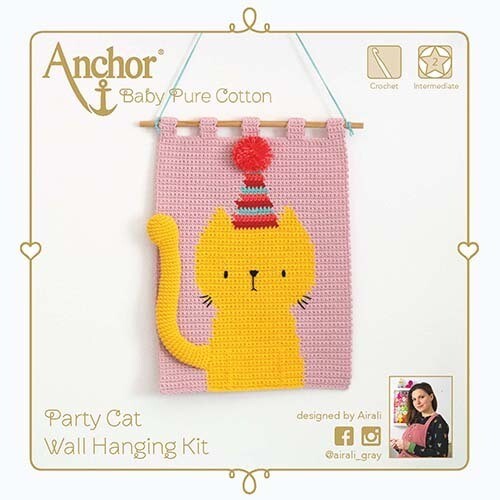 Anchor Crochet Kit - Party Cat 3D Wall Hanging