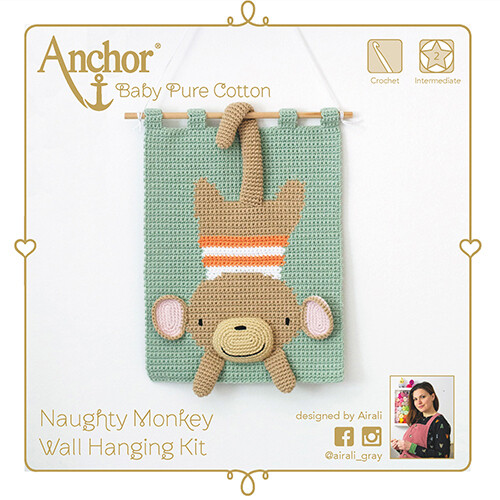 Anchor Crochet Kit - Naughty Monkey 3D Wall Hanging