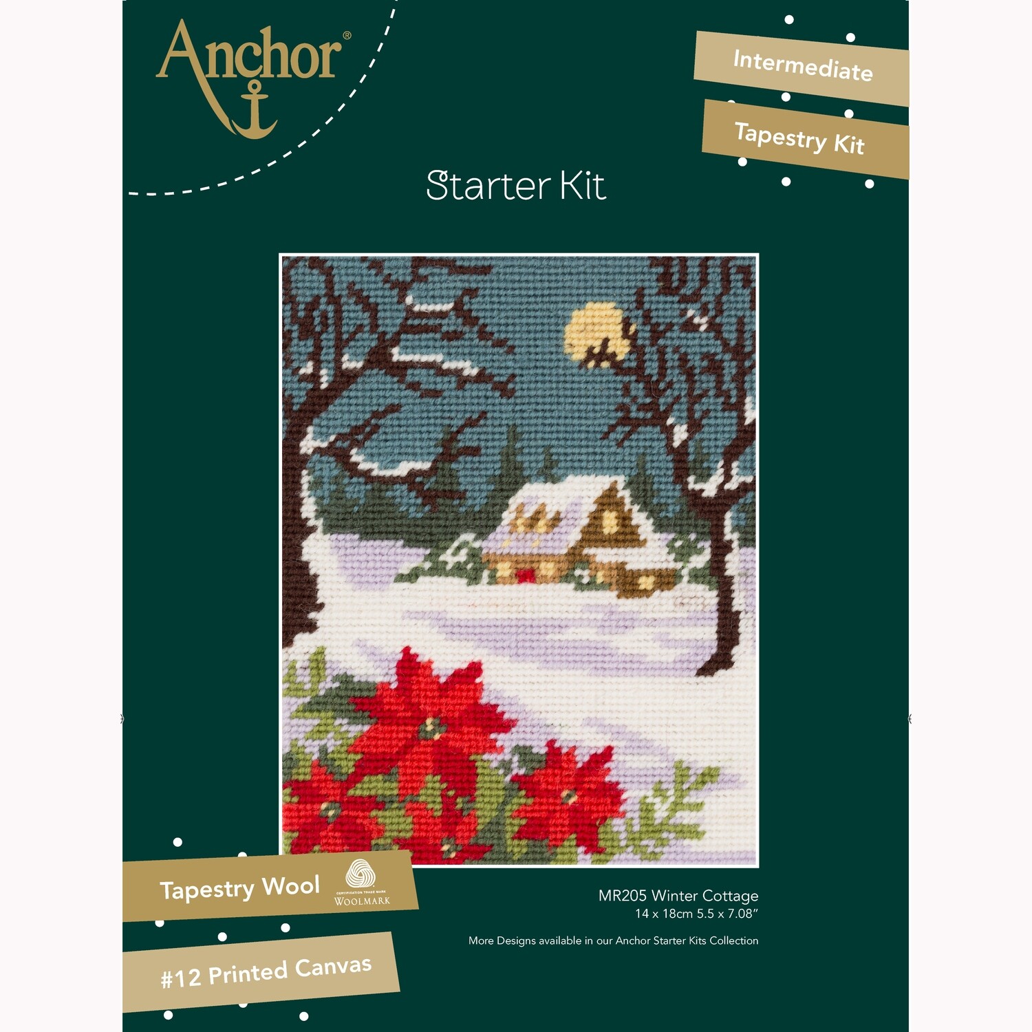 Kit de inicio de tapiz Anchor - Casa de campo de invierno