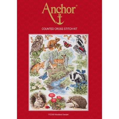 Anchor Essentials Cross Stitch Kit - Woodland Sampler