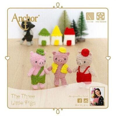Anchor Kit de crochet: Tres pequeños cerdos amigurumi