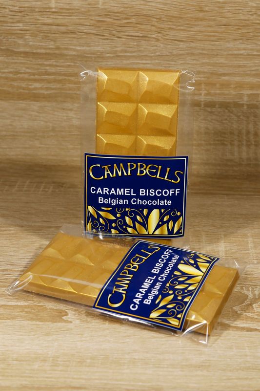 Caramel flavoured Chocolate with Biscoff Crumb