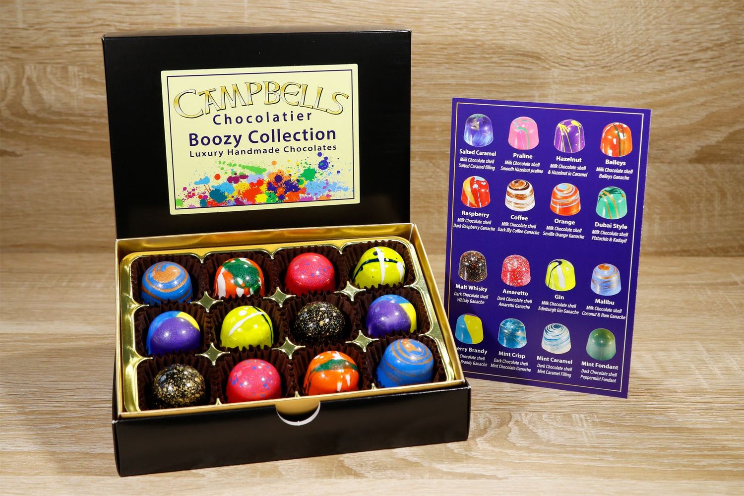 Boozy Coloured Bonbons, box of 12