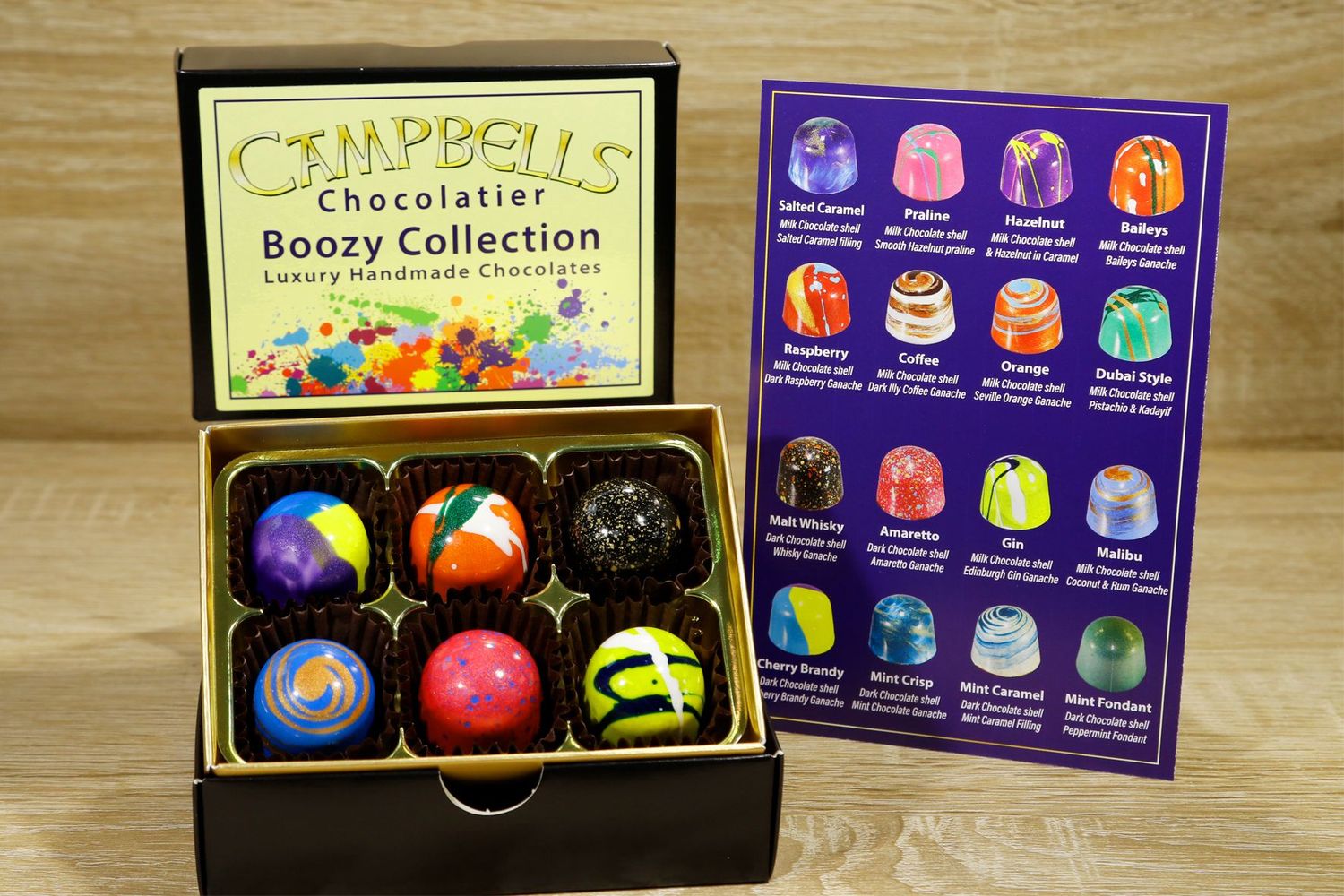 Boozy Coloured Bonbons, box of 6 Boozy Coloured Bonbons, box of 6