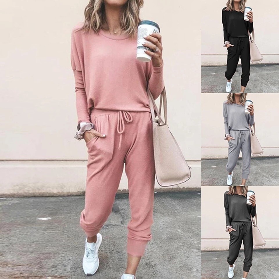 2 Piece Set Women Pants Sets Female Casual Outfits