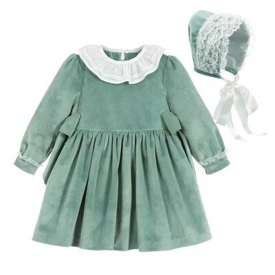 Girls 2 Piece Green Dress