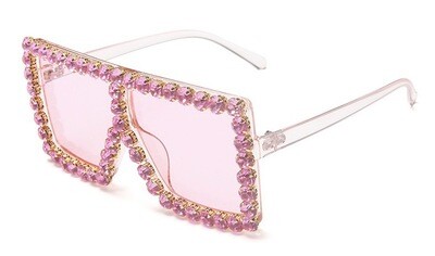 Oversize Square Diamante glasses
