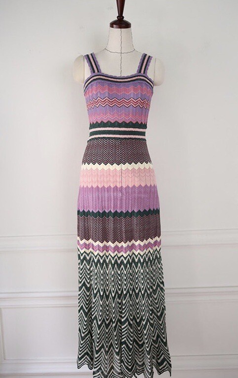 Runway Strap Knitted Dress