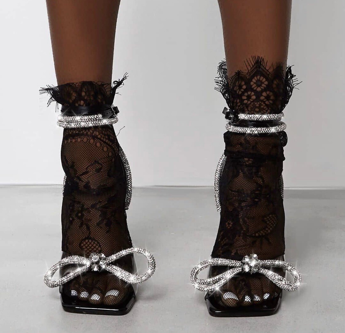Crystal Bow Tie Heels