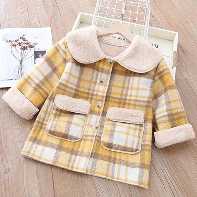 Girls Plaid Padded Coat