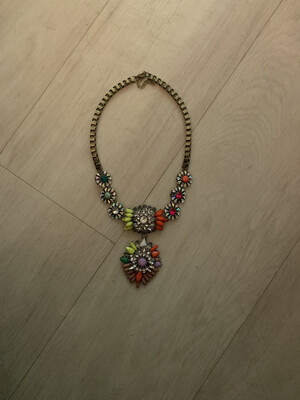 Shourouk Chain Necklace Pearl Resin Statement Necklace