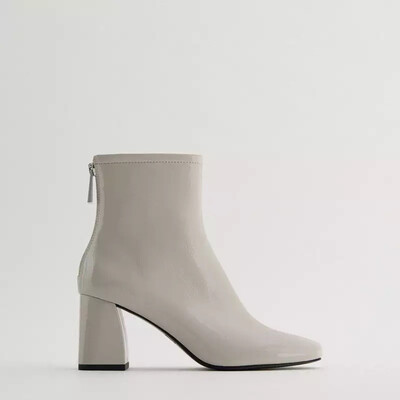 Grey Chunky Heel Boot