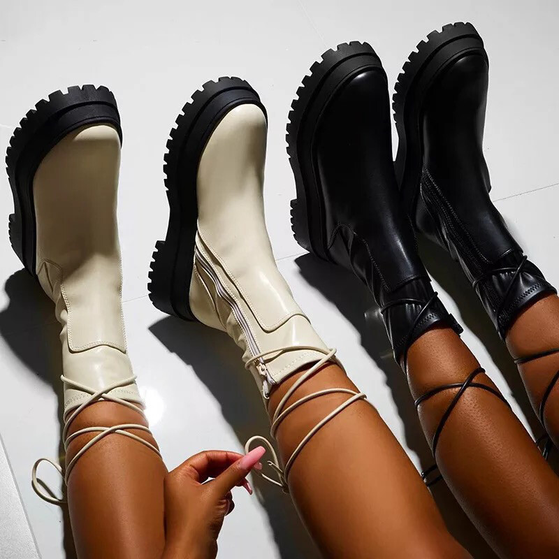 Chunky Lace Up Boots