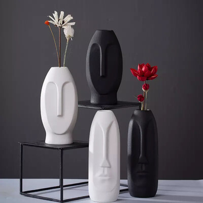 Nordic Face Ceramic Vase