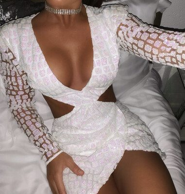 Glitter Dress - White 