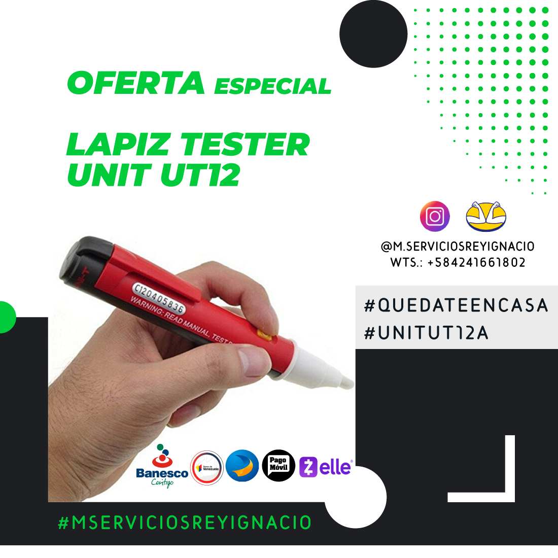 UNI-T UT12A Detectores de voltaje sin contacto AC Prueba Pen 90 V ~ 1000 V Auto Sense