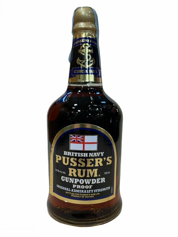 Pusser's British Navy Rum Gunpowder 70cl 54,5% Pusser's British Navy Rum Gunpowder 70cl 54,5%