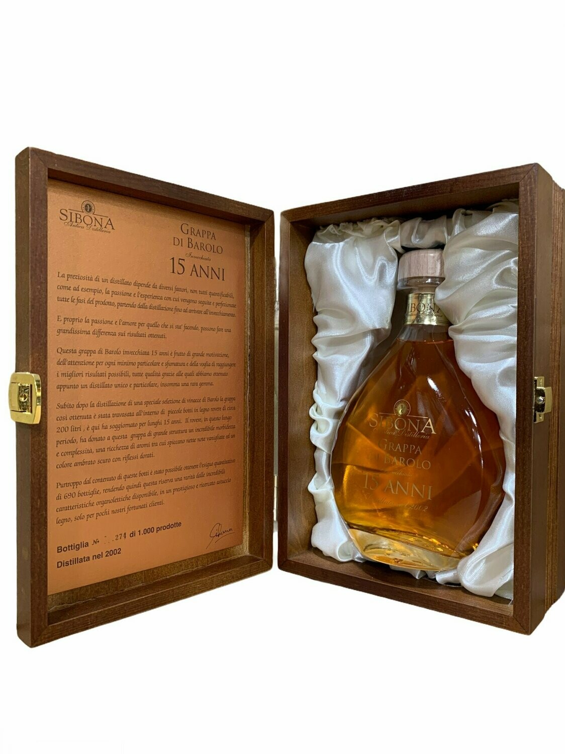 Sibona Grappa di Barolo 15yo Millesimo 2002 50cl 44%
