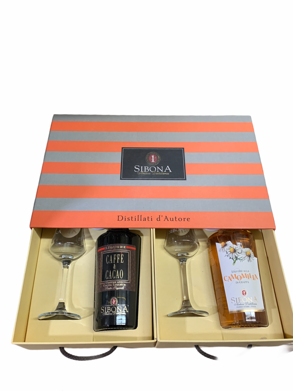 Sibona Confezione "Distillati d'Autore" 2 Bottiglie 50cl + 2 Bicchieri