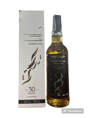 The Macallan 30yo Bourbon Cask “122 di 207 bt al Mondo” 70cl. 47,9%