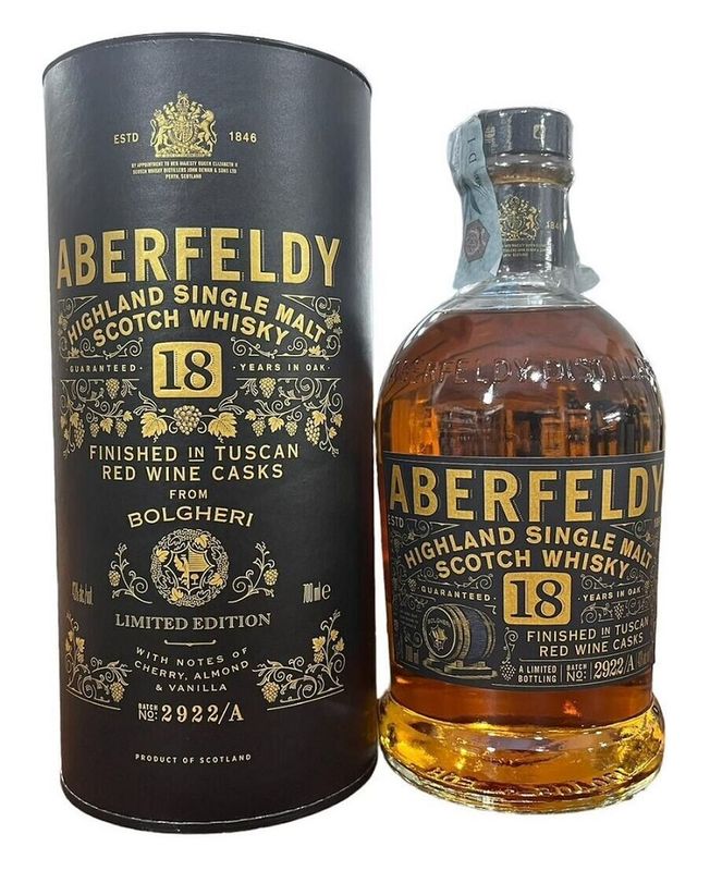 Aberfeldy 18 Years - Tuscan Red Wine Casks from Bolgheri - Limited Edition 70cl 43%