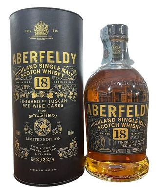 Aberfeldy 18 Years - Tuscan Red Wine Casks from Bolgheri - Limited Edition 70cl 43%