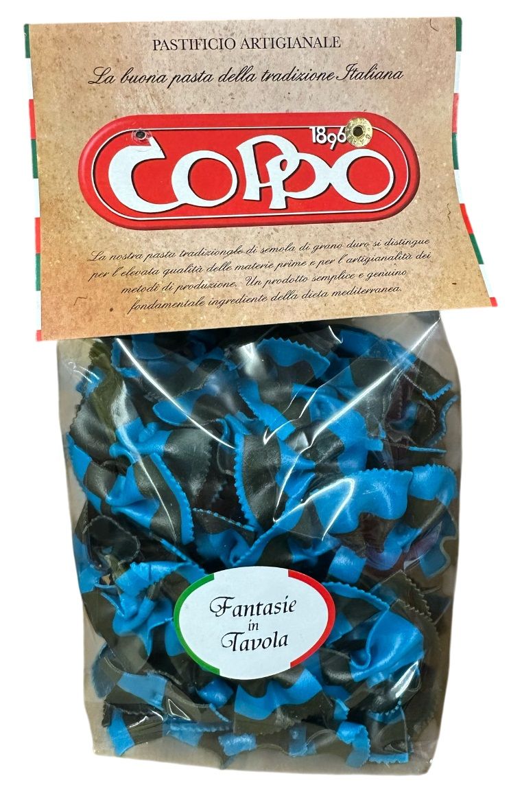 Pasta Coppo Farfalle Fantasia Nero Azzurra 250g