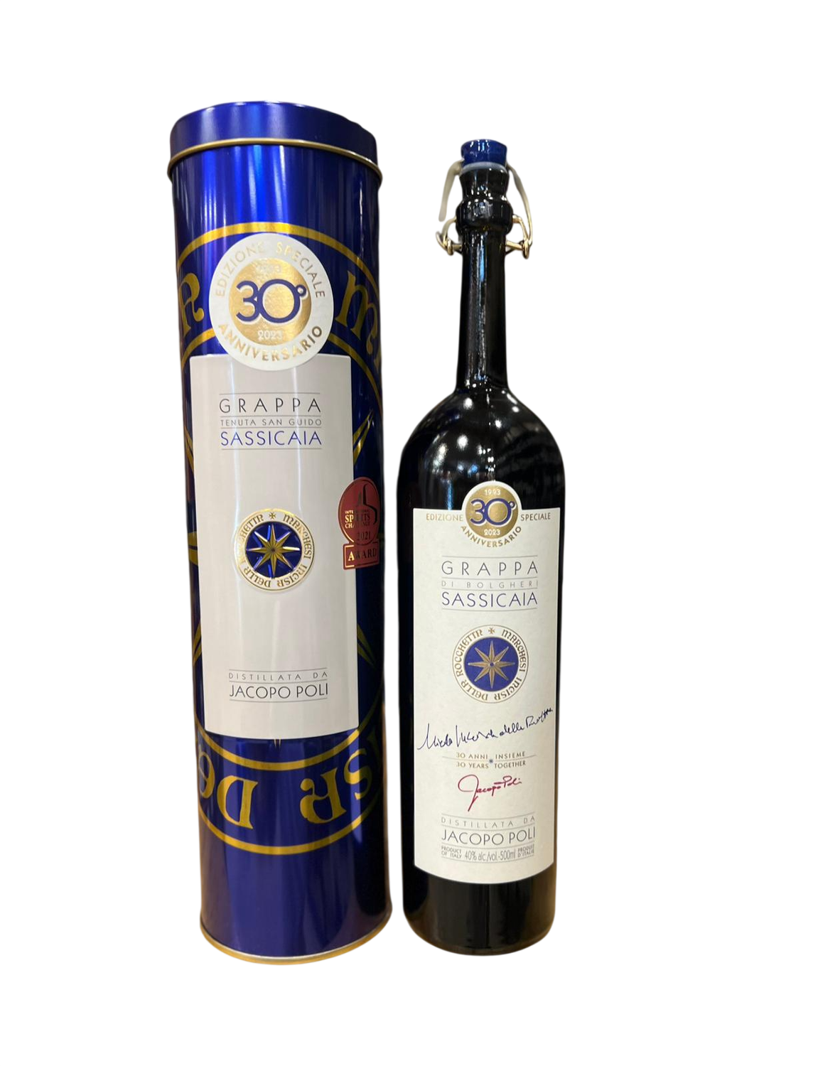 Poli Grappa Tenuta San Guido Sassicaia 50cl. 40% Poli Grappa Tenuta San Guido Sassicaia 50cl. 40%