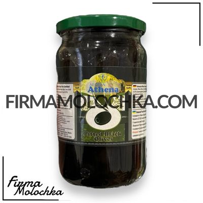 ТМ ATHENA Оливки ЧОРНІ без кісточки (скло) 700/360грам (12шт/ящ)