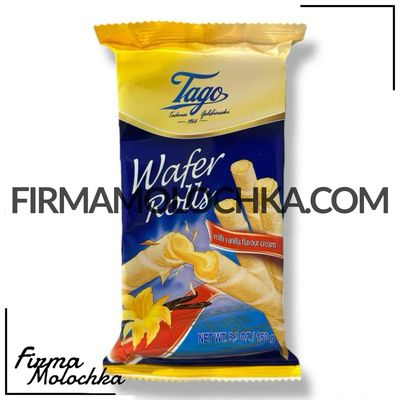 Вафельні трубочки з ВАНІЛЬНИМ КРЕМОМ 150грам ТМ Tago (30шт/ящ)