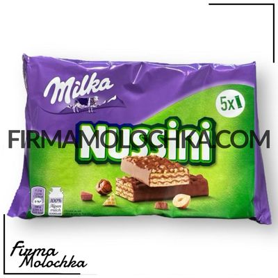 Шоколадний батончик НУССІНІ (5шт*31,5грам) 157,5грам ТМ Мілка (16шт/ящ)