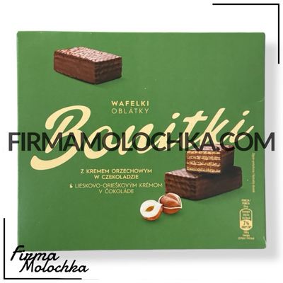 Вафлі ГОРІХОВІ в шоколаді (коробка) 600грам ТМ Бонітки (10шт/ящ)