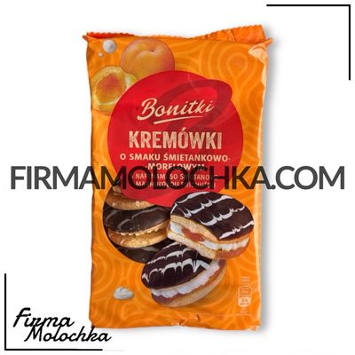 Печиво КРЕМУВКИ з сметанково-абрикосовим кремом 330грам ТМ Бонітки (5шт/ящ)
