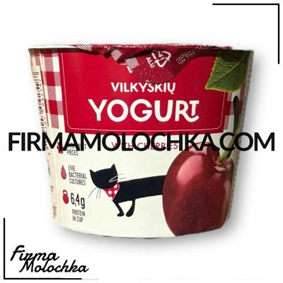 Йогурт з ВИШНЕЮ 3,5% 200грам ТМ ВІЛВІ (6шт/ящ) (ЛИТВА)