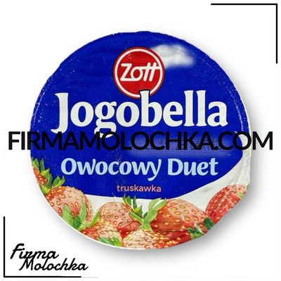 Йогурт йогобелла ДУЕТ зі смаком ПОЛУНИЦІ 180грам ТМ Zott (12шт/ящ)
