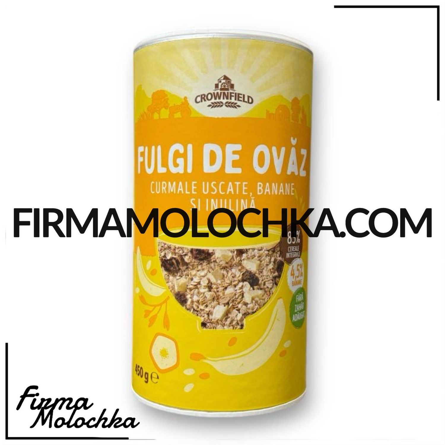 Мюслі зі смаком БАНАНУ та ШОКОЛАДУ 450грам ТМ Crownfield (6шт/ящ)