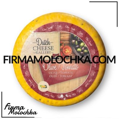 Сир з ОЛИВКАМИ та ТОМАТАМИ (круг) 4,5кг ТМ Dutch Cheese Gallery